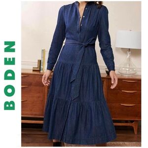 NWT 💚Boden💚 “Ellen” denim shirt dress, size 10